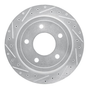 Ford E-150 Brake Rotor (1) - Rear Left - R1 Concepts - Drilled & Slotted - Silver - `04-`06